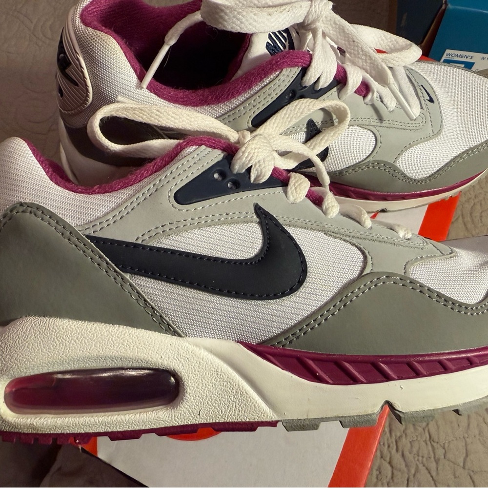 Nike Air Max White and Gray with Purple Accents